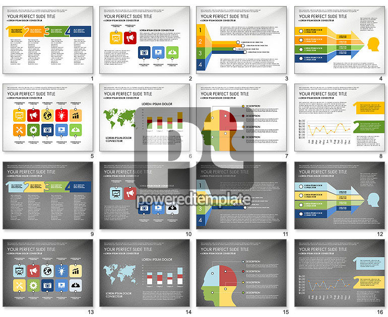 Presentation with Stages in Flat Design