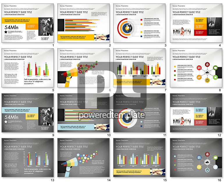 Professional Business Presentation with Data Driven Charts