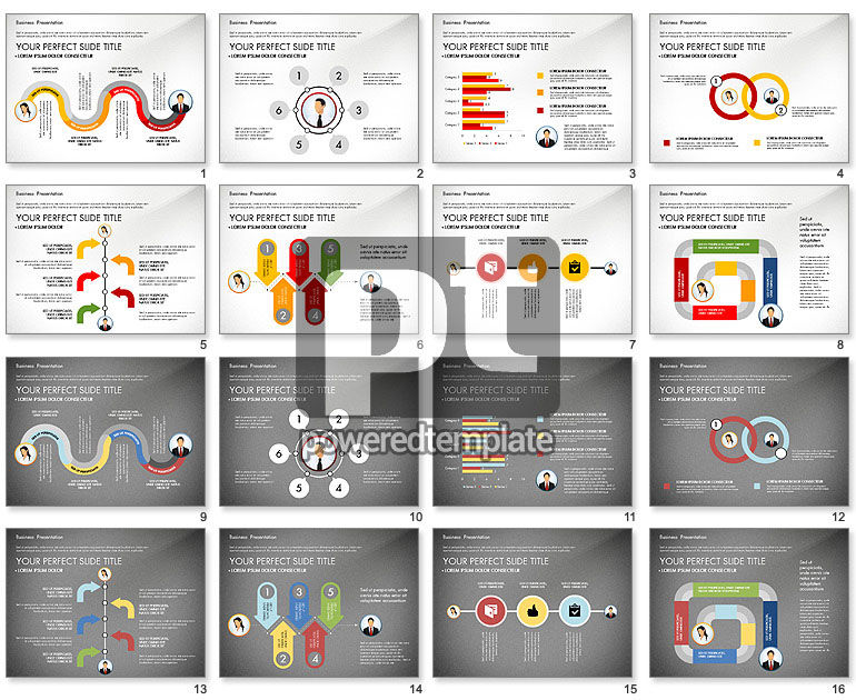 Business Presentation with Flat Designed Shapes