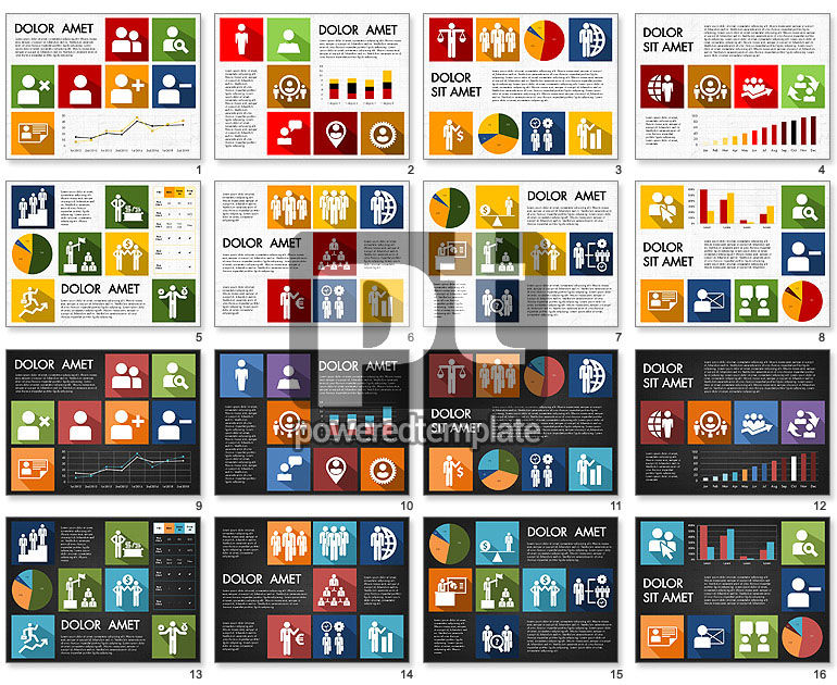 Flat apresentação de design com dados impulsionados gráficos