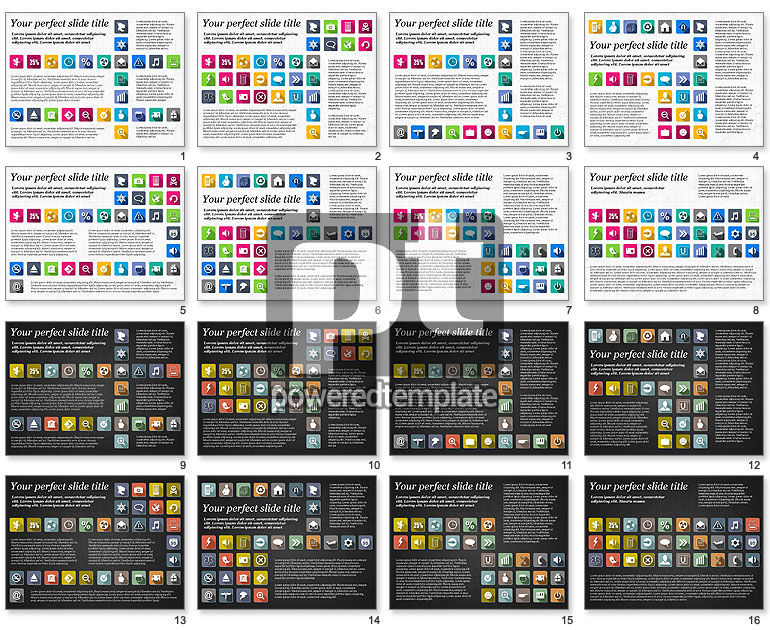 Template Presentasi Dengan Ikon Datar