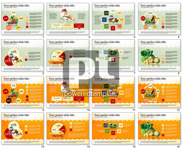 Voedingsstoffen in voedsel infographics