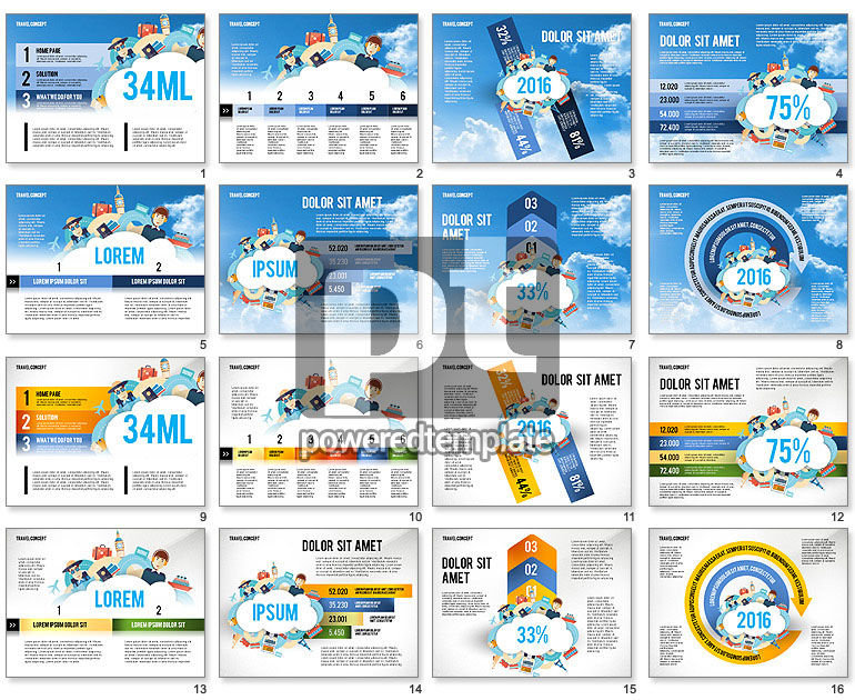 Plantilla de presentación de Infographics de viajes