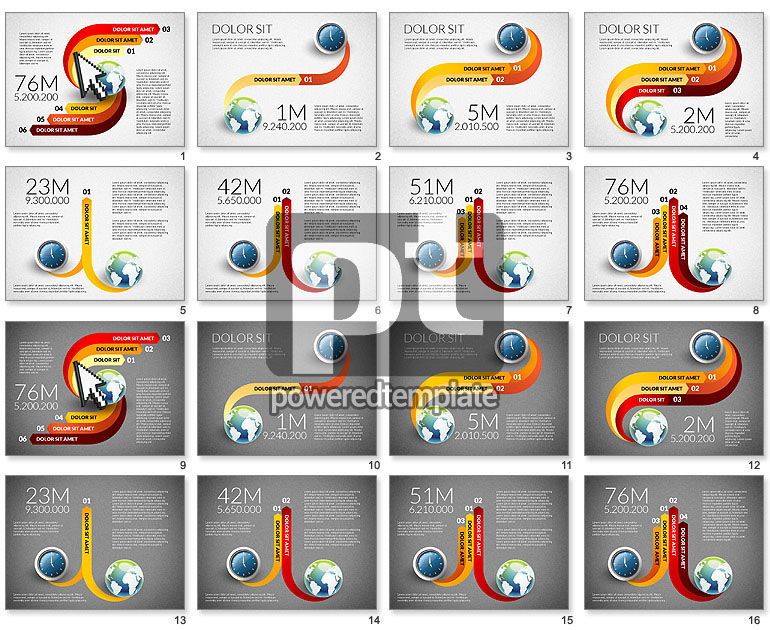 Reloj y Globo Infografía Concepto