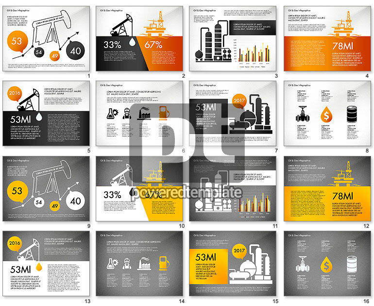 Olie en gas presentatie infographics