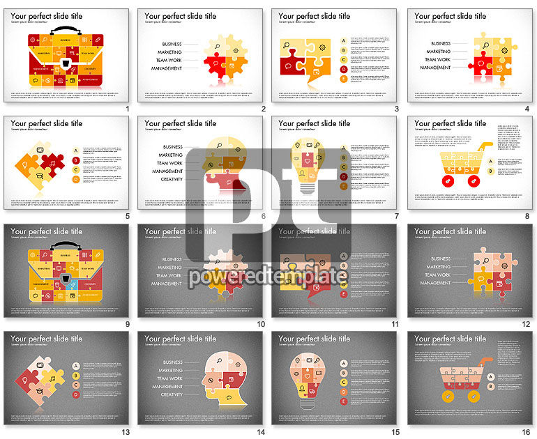 Puzzelstukjes met pictogrammen