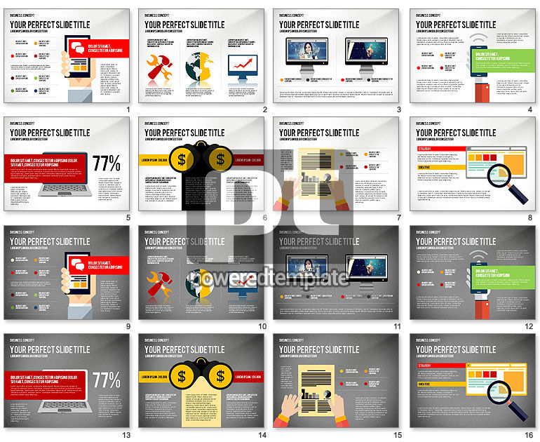 Template Presentasi Modern Dalam Desain Datar