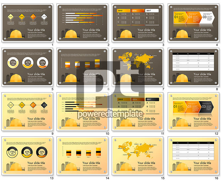 Modèle de présentation infographique de construction