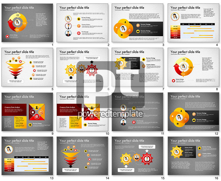 Process Presentation Template with Flat Shapes