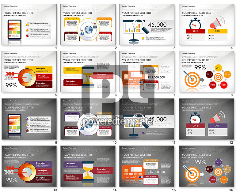 Presentation with Flat Design Shapes and Diagrams