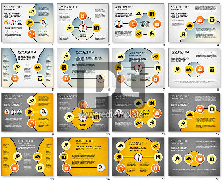 Círculo de negocios con iconos