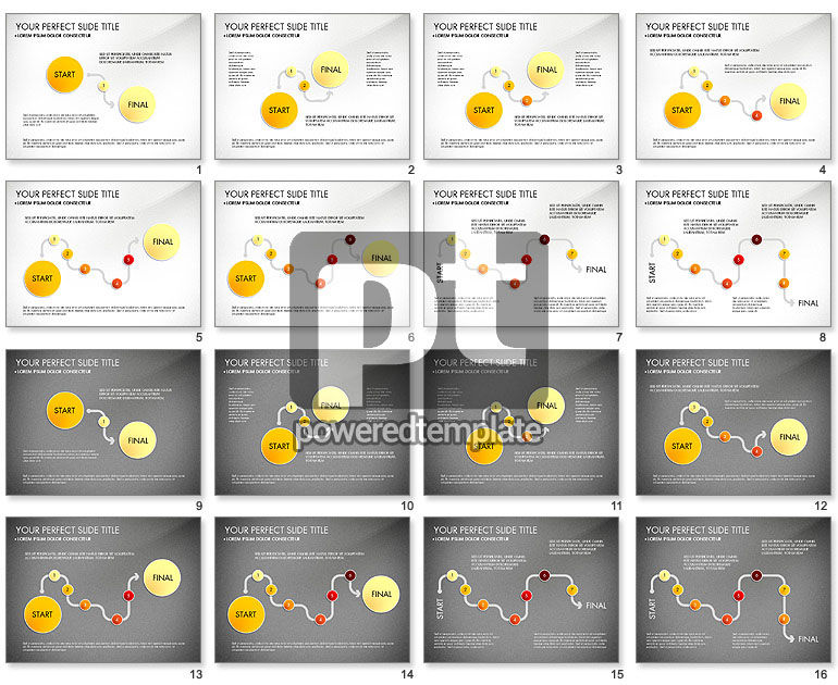 Diagrama de línea de tiempo paso a paso