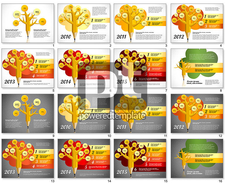 Infographies d'arbres à crayons