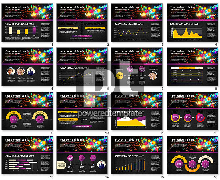 Template Presentasi Hiburan Berbasis Data