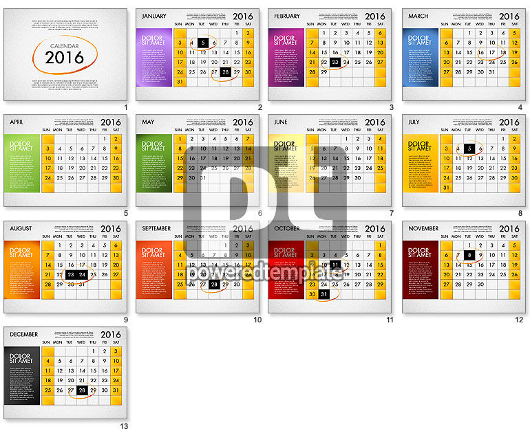 Calendario de planificación 2016