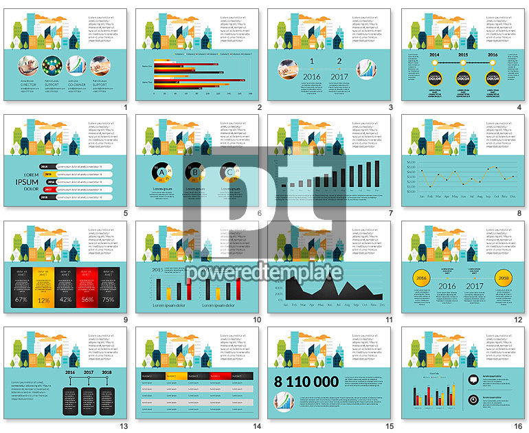 Infografica City con i grafici basati su dati