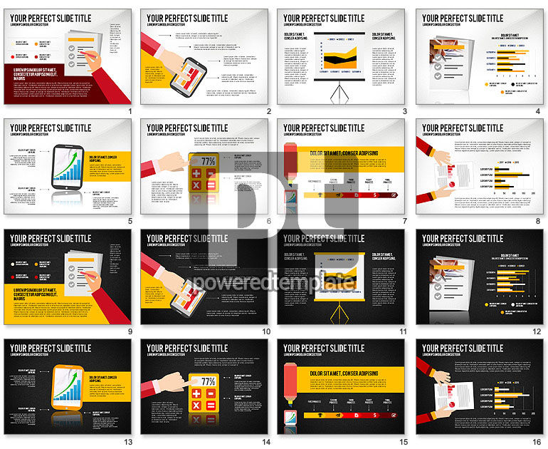 Présentation illustrative avec diagrammes basés sur les données