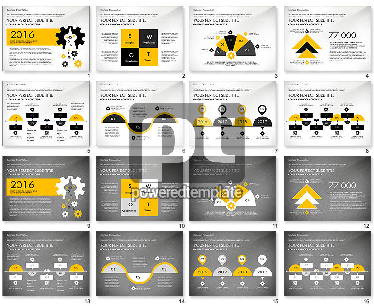 Gelb und schwarz Business Präsentation Deck