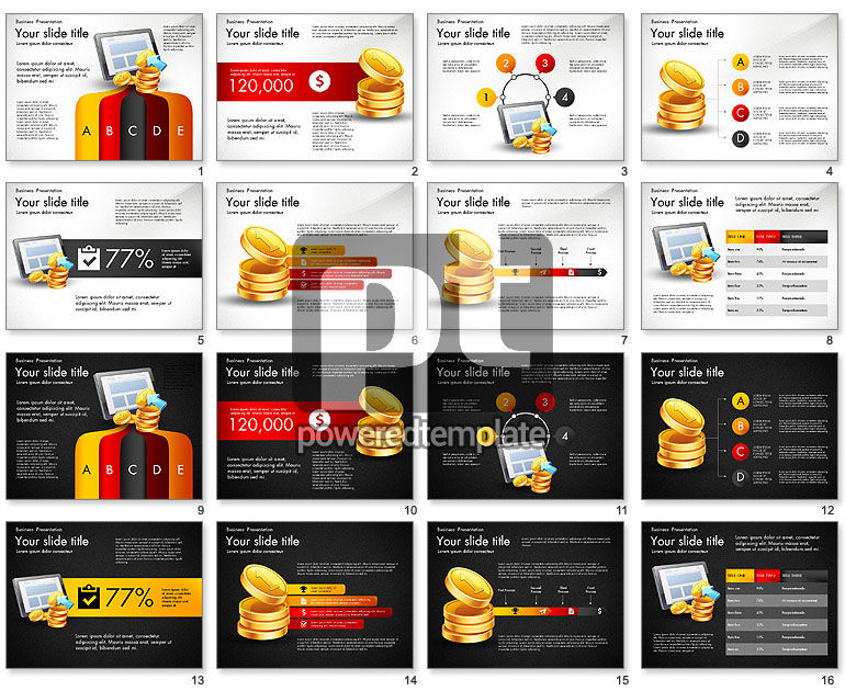 Financiële korte infographics deck