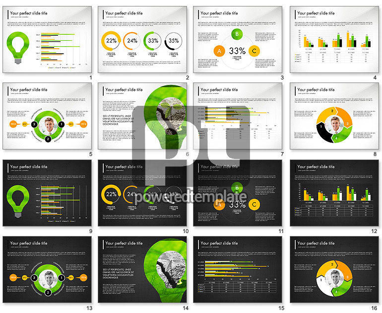 Green conceito de apresentação com dados orientados
