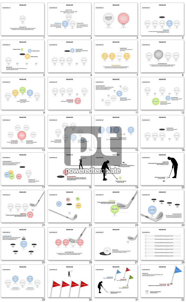 Golf diagram en vormen