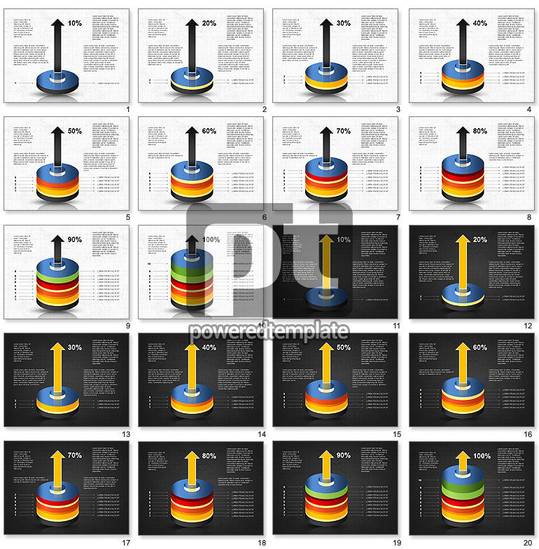 Gestapeltes Zylinderdiagramm