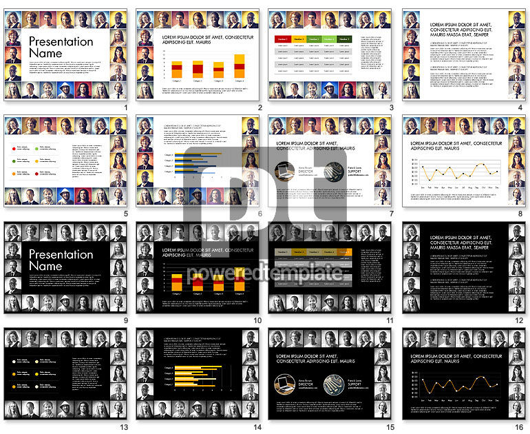 Informe impulsado por datos con retratos de personas