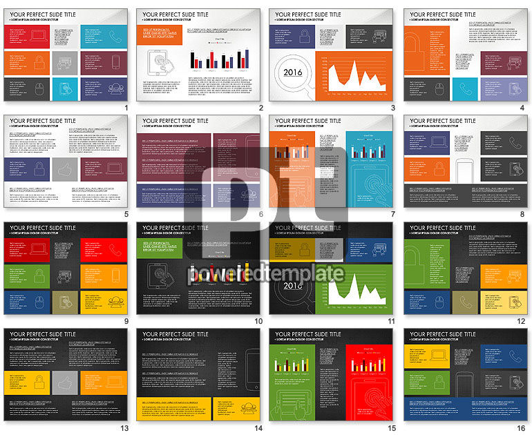 Grid layout flat ontworpen presentatie