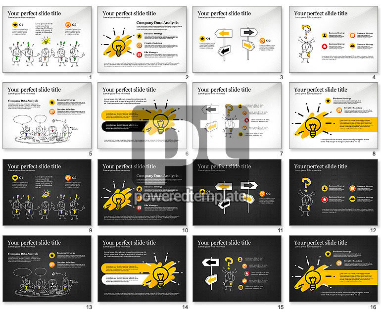 Ideeontwikkeling doodles presentatiesjabloon