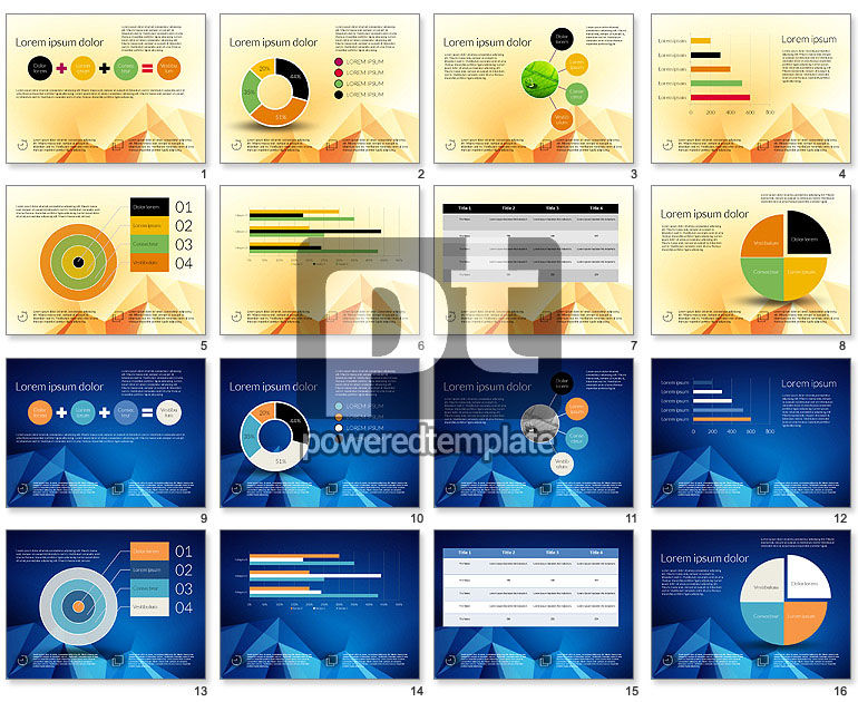 Data Driven Presentation Template with Abstract Background