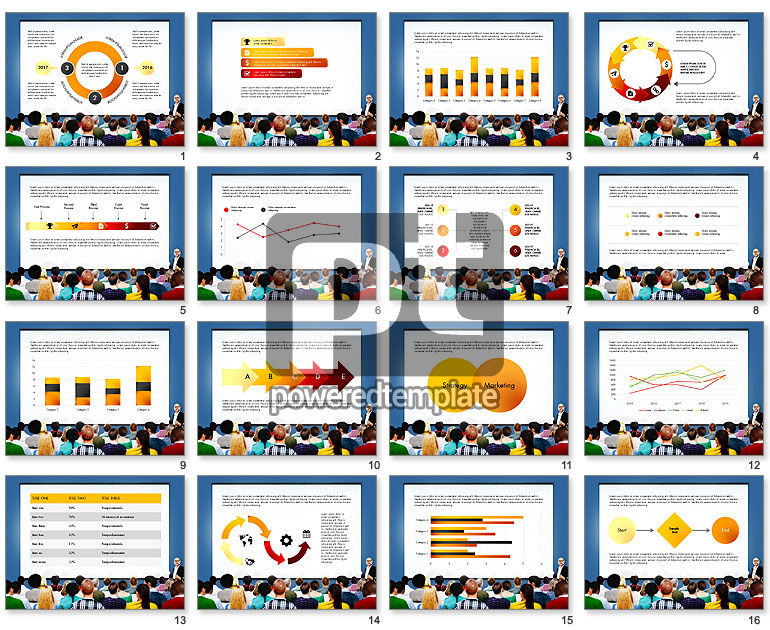 Template Presentasi Diagram Didorong Data