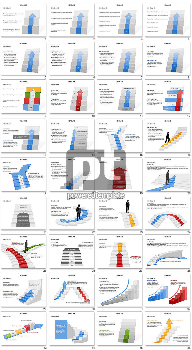 Pasos hacia arriba conjunto de diagramas