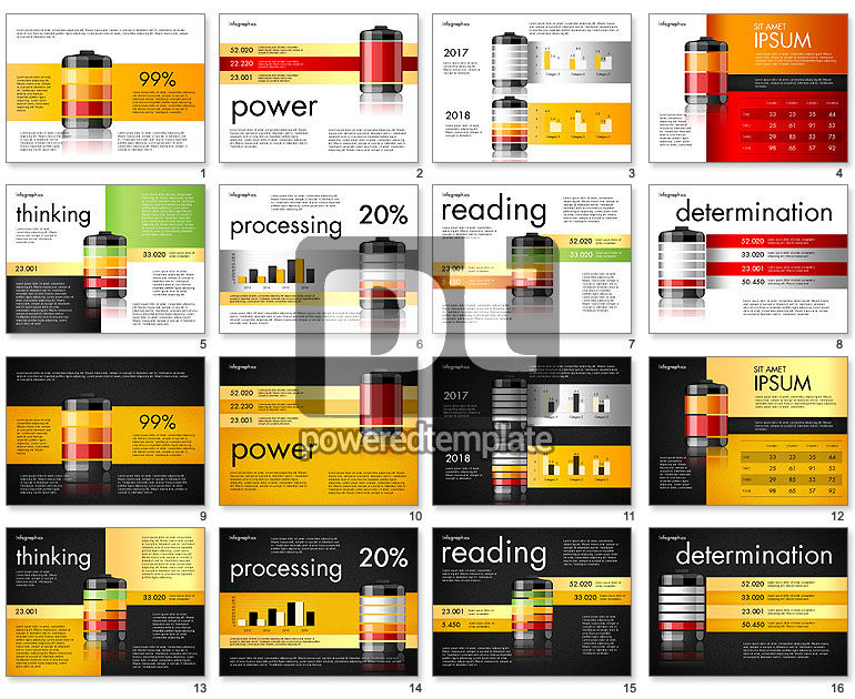 Batteria infografica livello di carica