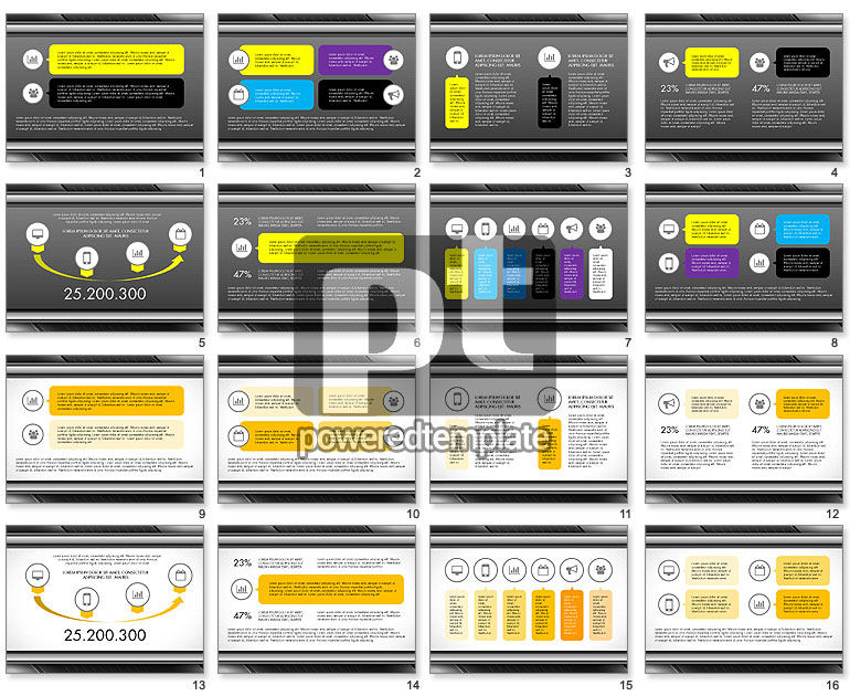 Icons e caixas de texto slide deck