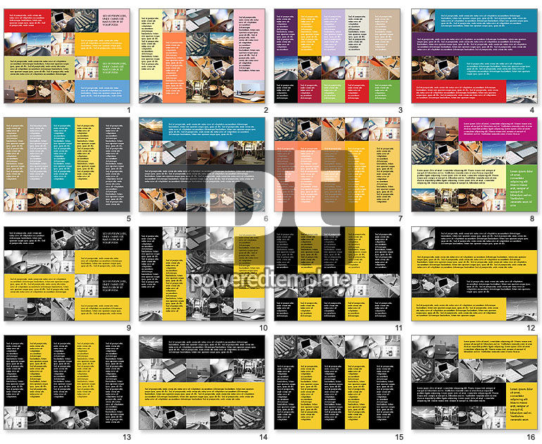 Grid layout flat ontworpen presentatiesjabloon
