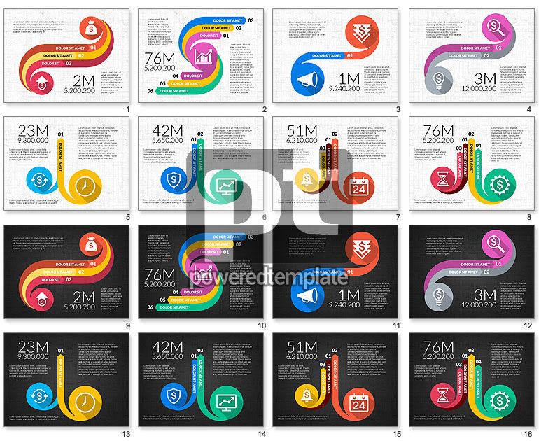 Gekrümmte infografische Formen