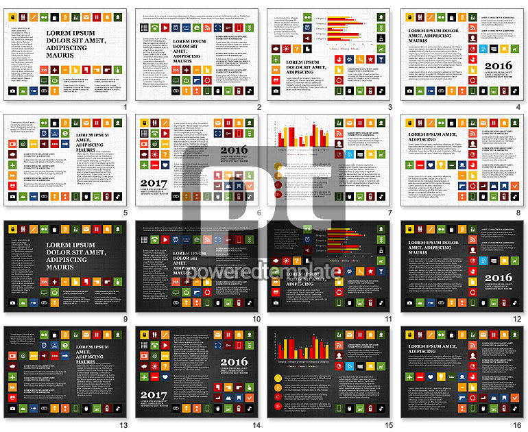 Flat Icons Präsentation Konzept