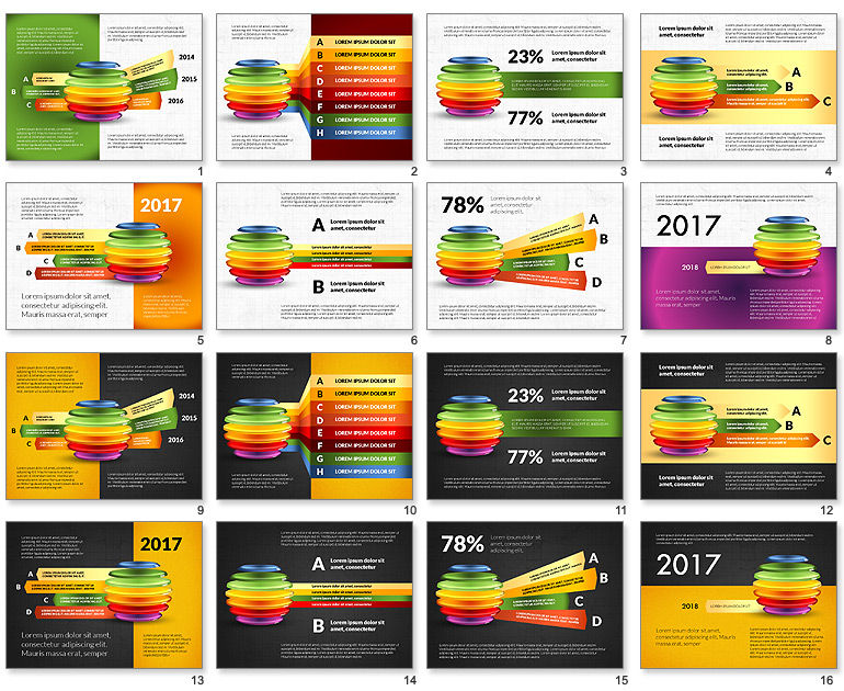 スライスされた球のinfographics