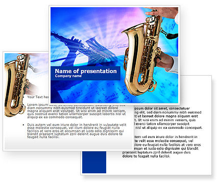 Jazz Saxophone PowerPoint Template - PoweredTemplate.com | 3 ...