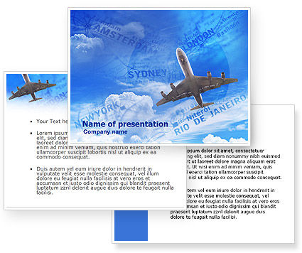 Air Transport Destinations PowerPoint Template - PoweredTemplate.com ...