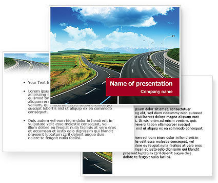 Highway Under Blue Sky PowerPoint Template - PoweredTemplate.com ...