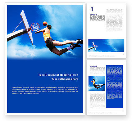 Flying Basketballer Word Template 01713 | PoweredTemplate.com