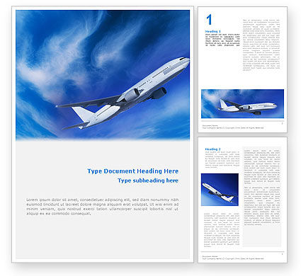 Airplane in the Sky Word Template 11052 | PoweredTemplate.com