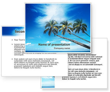 Palm Tree PowerPoint Template - PoweredTemplate.com | 3 Backgrounds, 3 ...