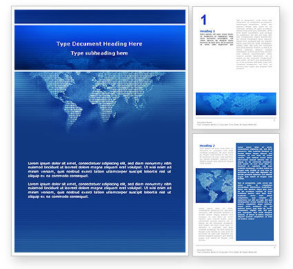 Digital Communication World Word Template 02454 | PoweredTemplate.com