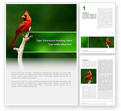 Plantilla de Word - pájaro cardenal del estado de indiana | 02503 | Plantilla de Word - pájaro cardenal del estado de indiana | 02503 |