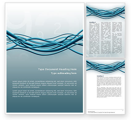 Aqua Blue Wires Letterhead Template, Layout for Microsoft Word, Adobe ...