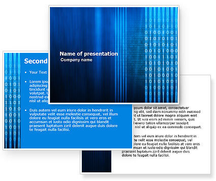 Blue Code PowerPoint Template - PoweredTemplate.com | 3 Backgrounds, 3 ...