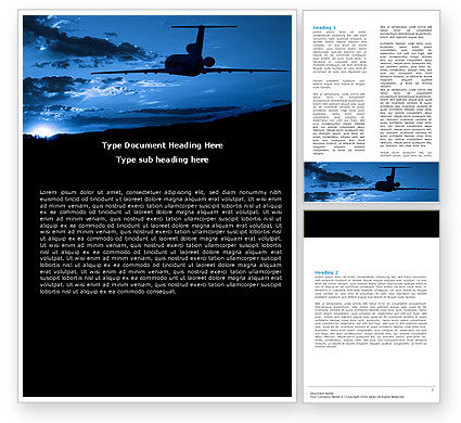 Air Flight Word Template 05206 | PoweredTemplate.com