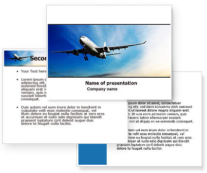 Modern Plane PowerPoint Template - PoweredTemplate.com | 3 Backgrounds ...